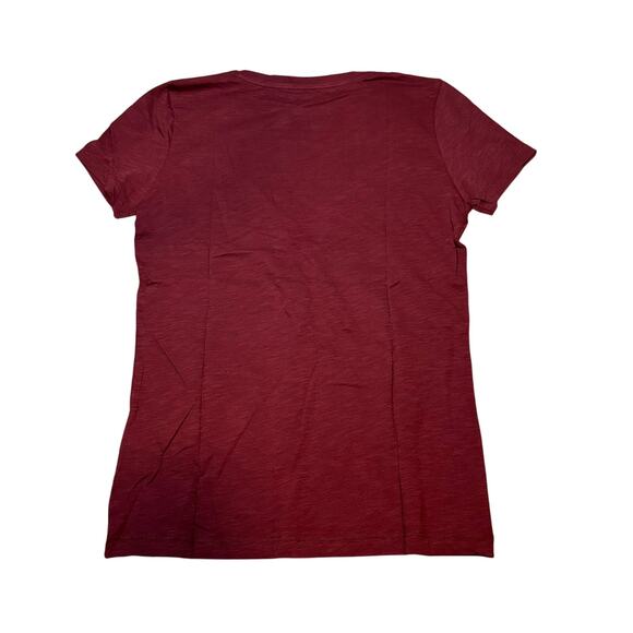 Madewell Dusky Burgundy V-Neck Slub Cotton Tee XXS NWT - Picture 4 of 7